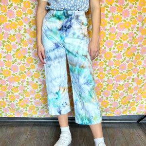 81 pound custom upcycled ice dyed jeans